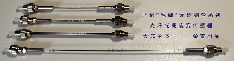 北諾?毛細(xì)?無(wú)縫鋼管 雙端光纖光柵應(yīng)變傳感器（FBG應(yīng)變計(jì)）實(shí)物圖